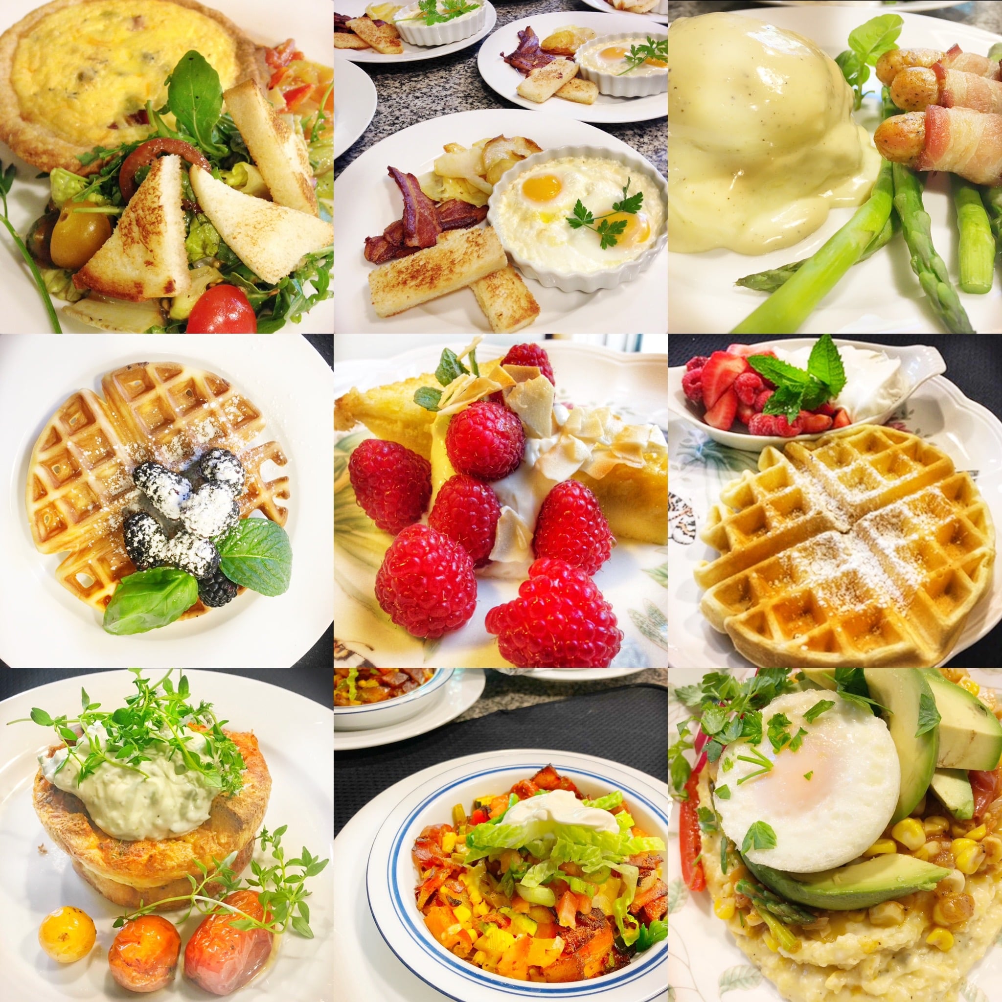 A Selection of Breakfast Dishes with eggs and bacon
