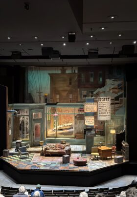 Stage Setting shows open office jitney area for the Oregon Shakespeare Festival production of August Wilsons' 